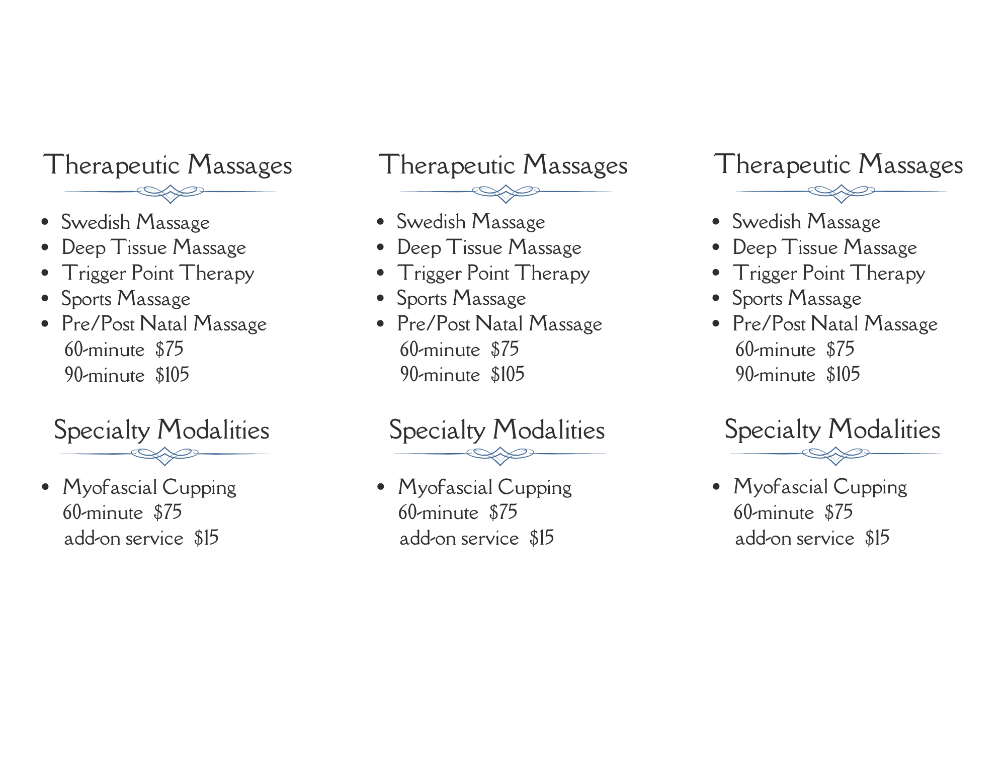 additional massage services at Starport