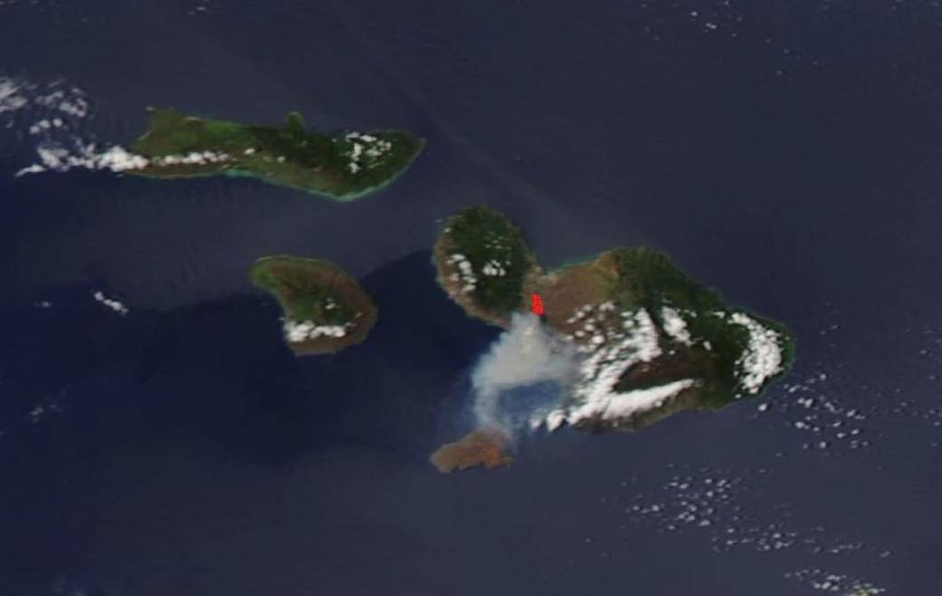 fires on Maui seen by Aqua