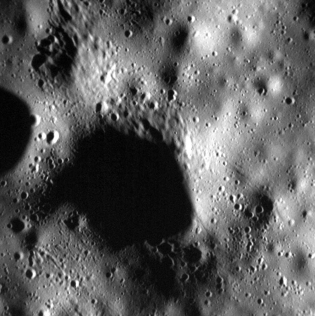 The surface in this scene has been pummeled by secondary craters, 