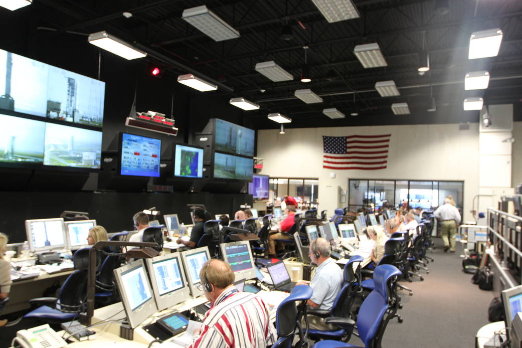 LADEE launch team in a launch control room at Wallops.