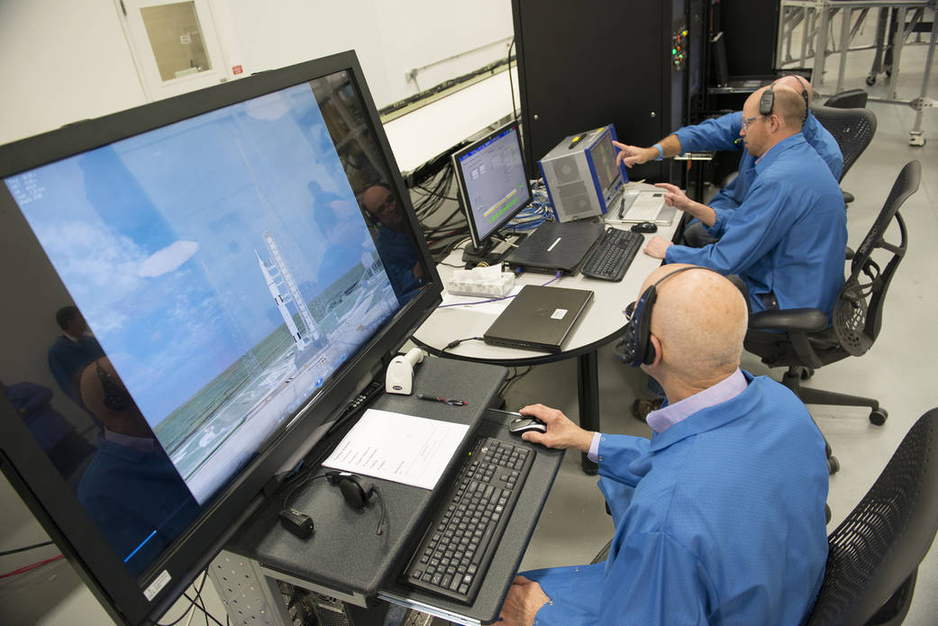 Engineers test the booster avionics through two-minute simulations of the SLS in flight.