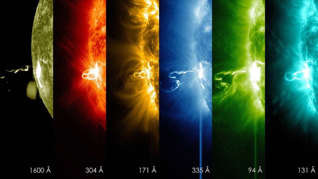 First Moments of a Solar Flare in Different Wavelengths of Light