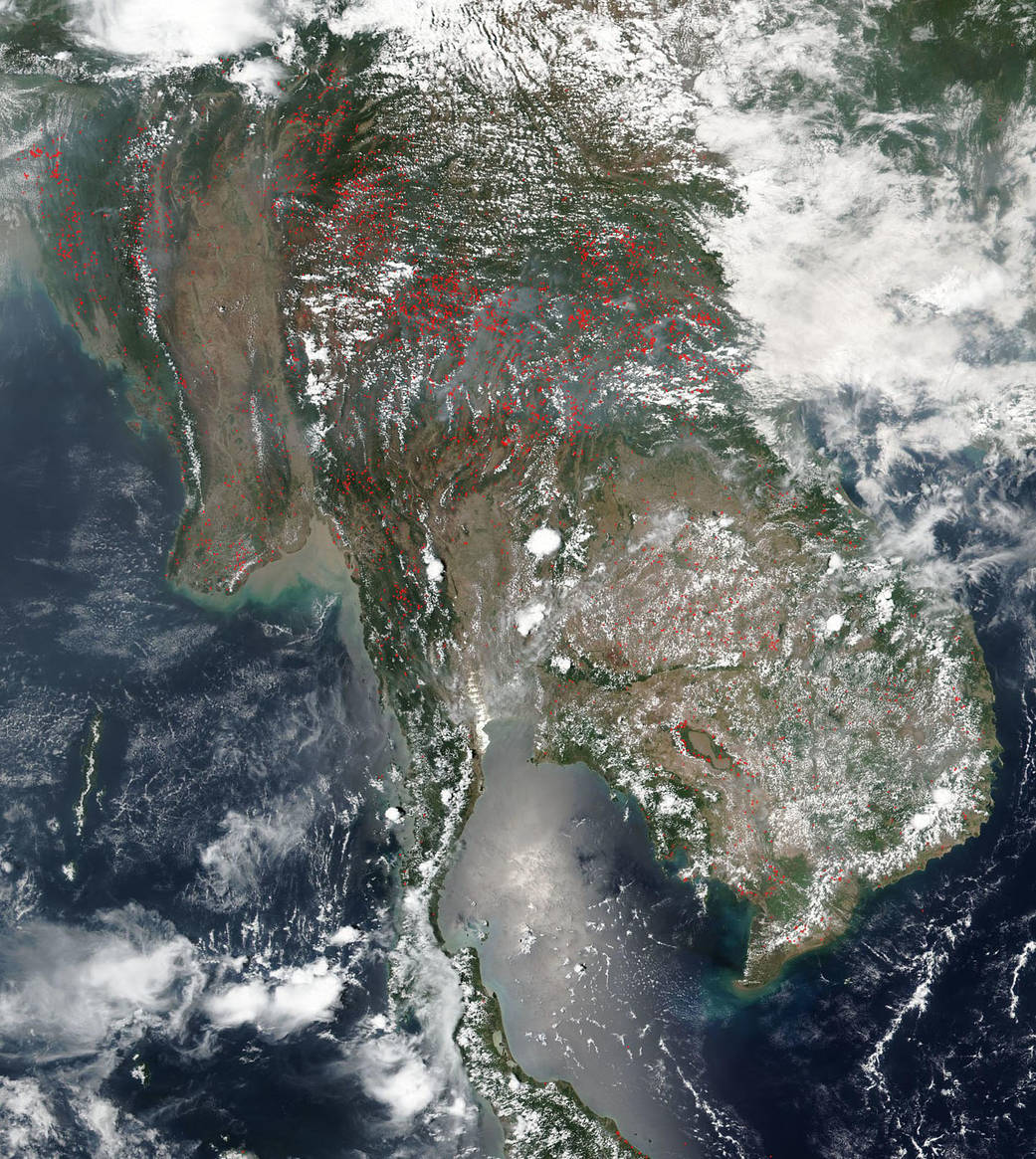 Southeast Asia fire image by Suomi NPP
