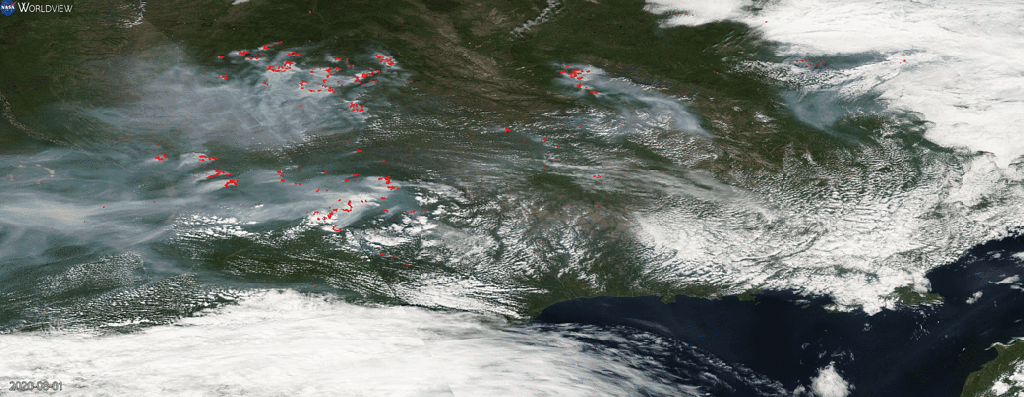 NASA’s Aqua Satellite Illustrates Constant in Siberia – Fire and Smoke