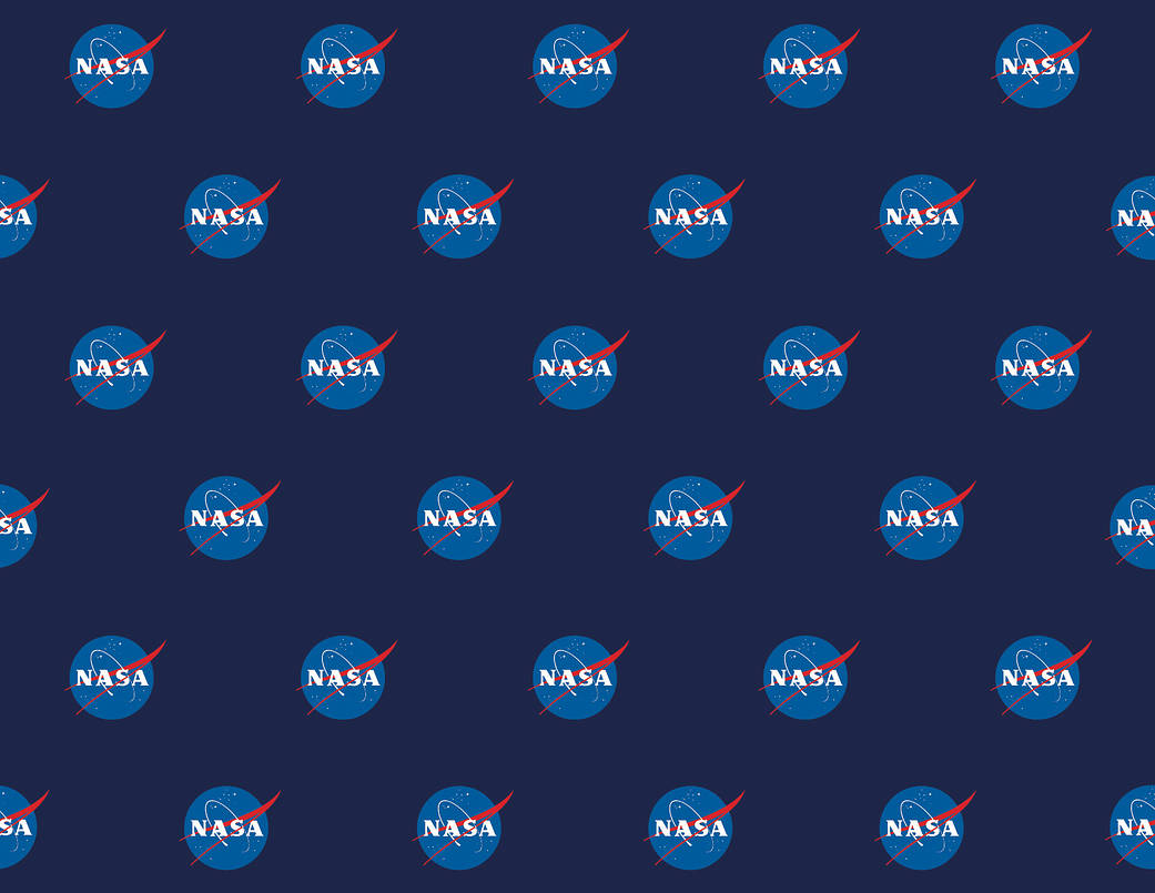 NASA logo wrapping paper, desktop, or digital wallpaper. Small logo, blue background, 8.5" x 11"