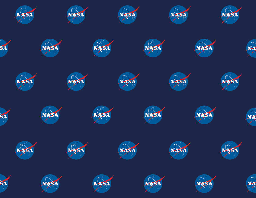 NASA logo wrapping paper, desktop, or digital wallpaper. Small logo, blue background, 8.5" x 11"