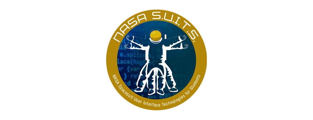 NASA S.U.I.T.S. logo with astronaut figure in the center