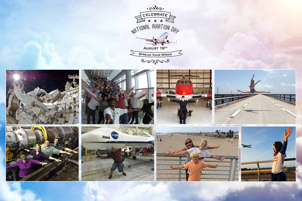 Image collage showing a few favorites from the National Aviation Day 2015 "SpreadYourWings" social media event.
