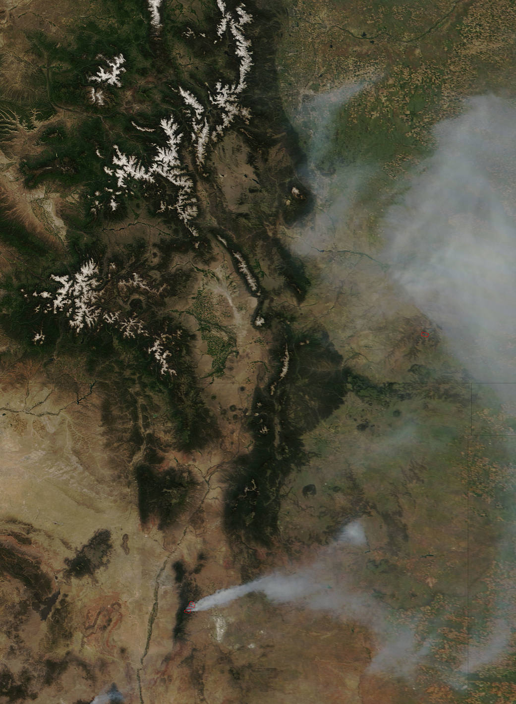satellite image of fires in New Mexico