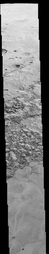 Mosaic of Pluto’s Craters, Mountains and Glaciers