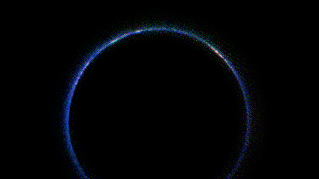 Pluto’s Blue Atmosphere in the Infrared
