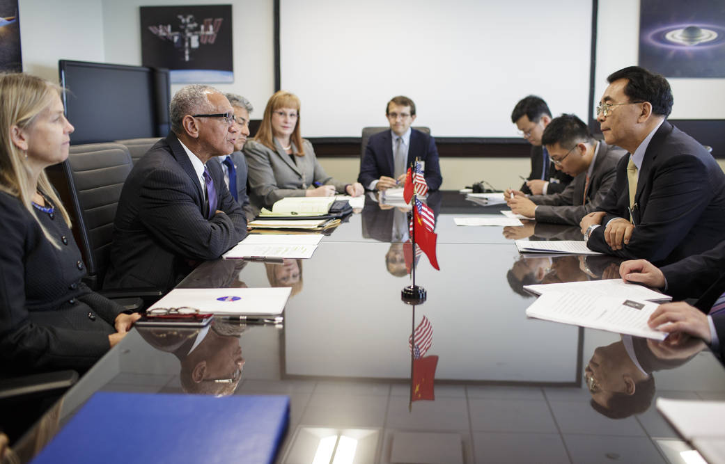 NASA Administrator Charles Bolden met with his counterpart from the Chinese Academy of Sciences (CAS), President Bai Chunli.