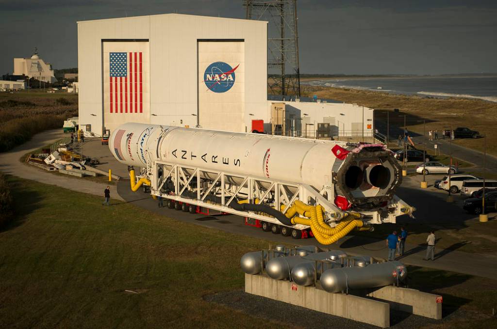 Antares Rocket Rollout for Orbital ATK Launch to Space Station