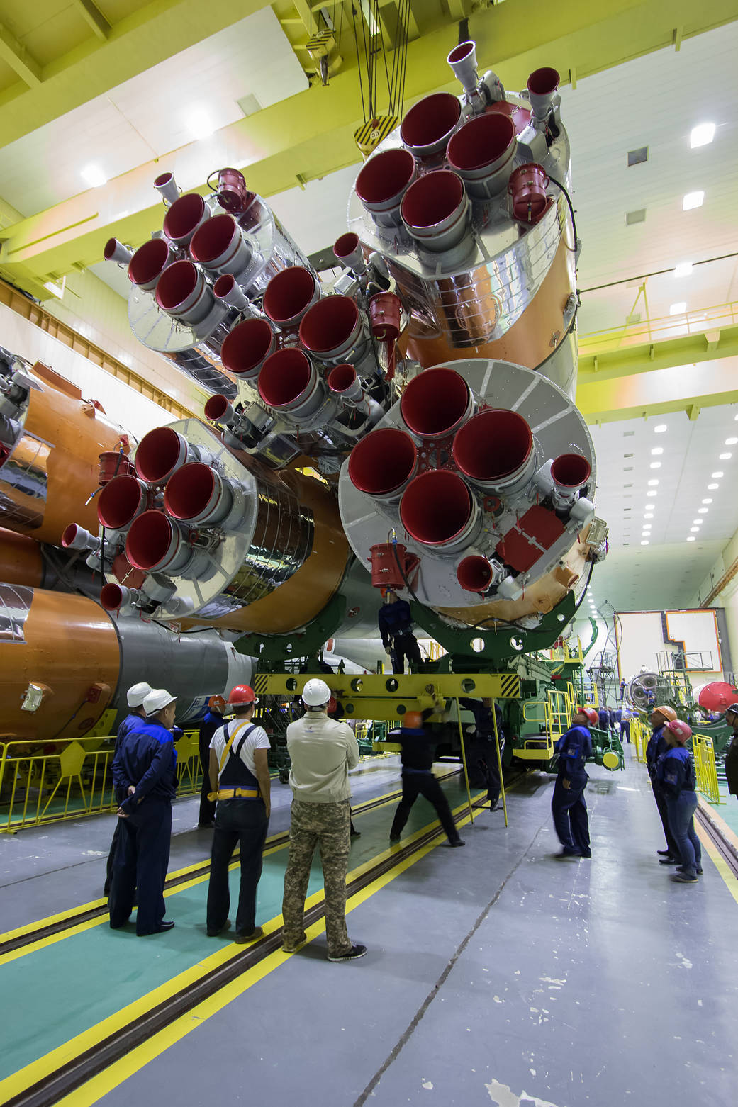 The Soyuz Rocket and Soyuz MS-02 Apacecraft are Assembled