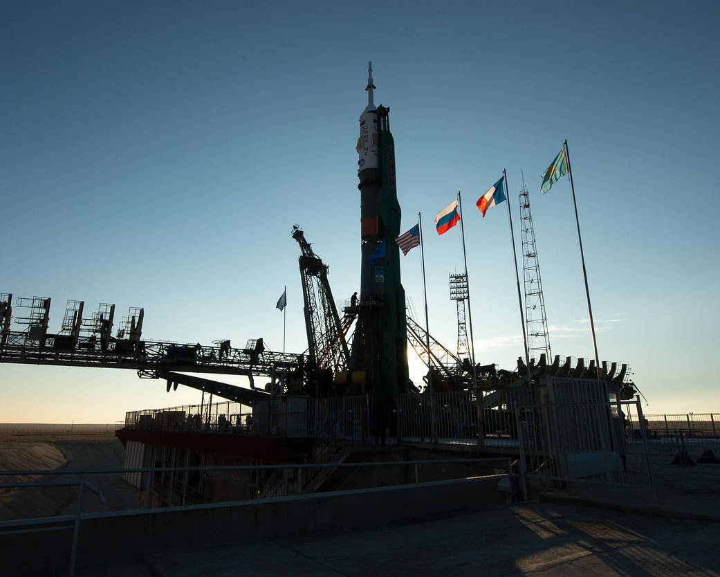 The Soyuz MS-03 Rocket Stands at its Launchpad