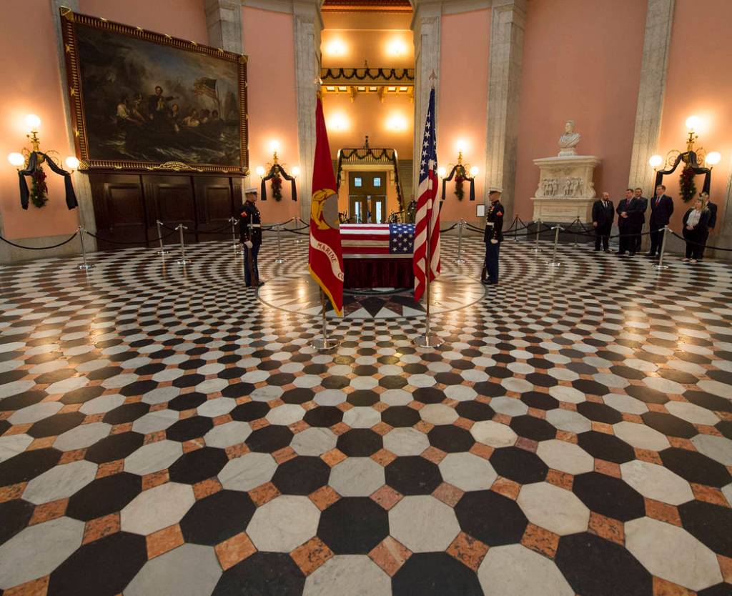 John Glenn in Repose at Ohio State House