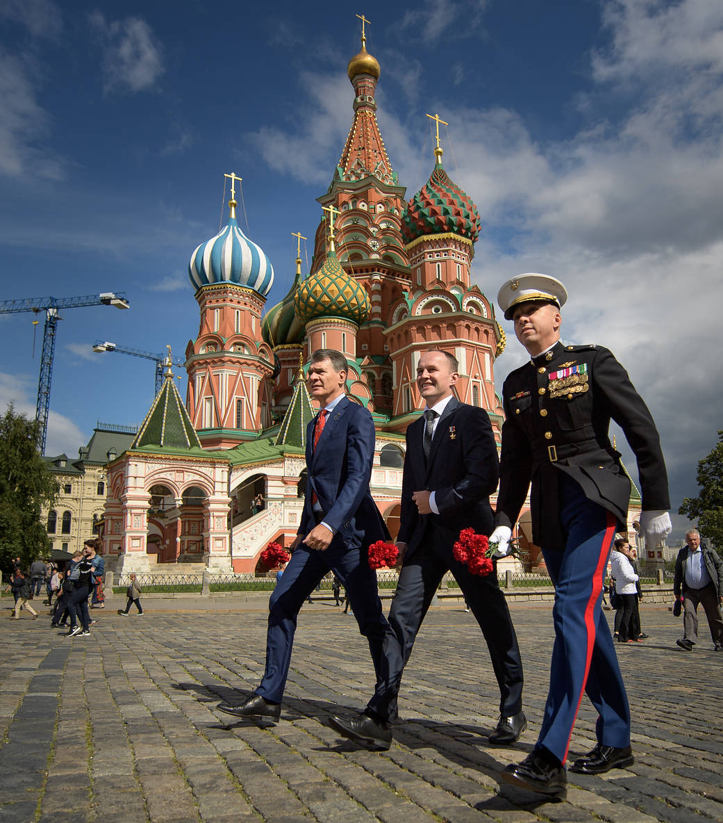 Expedition 52-53 Crew Members in Red Square