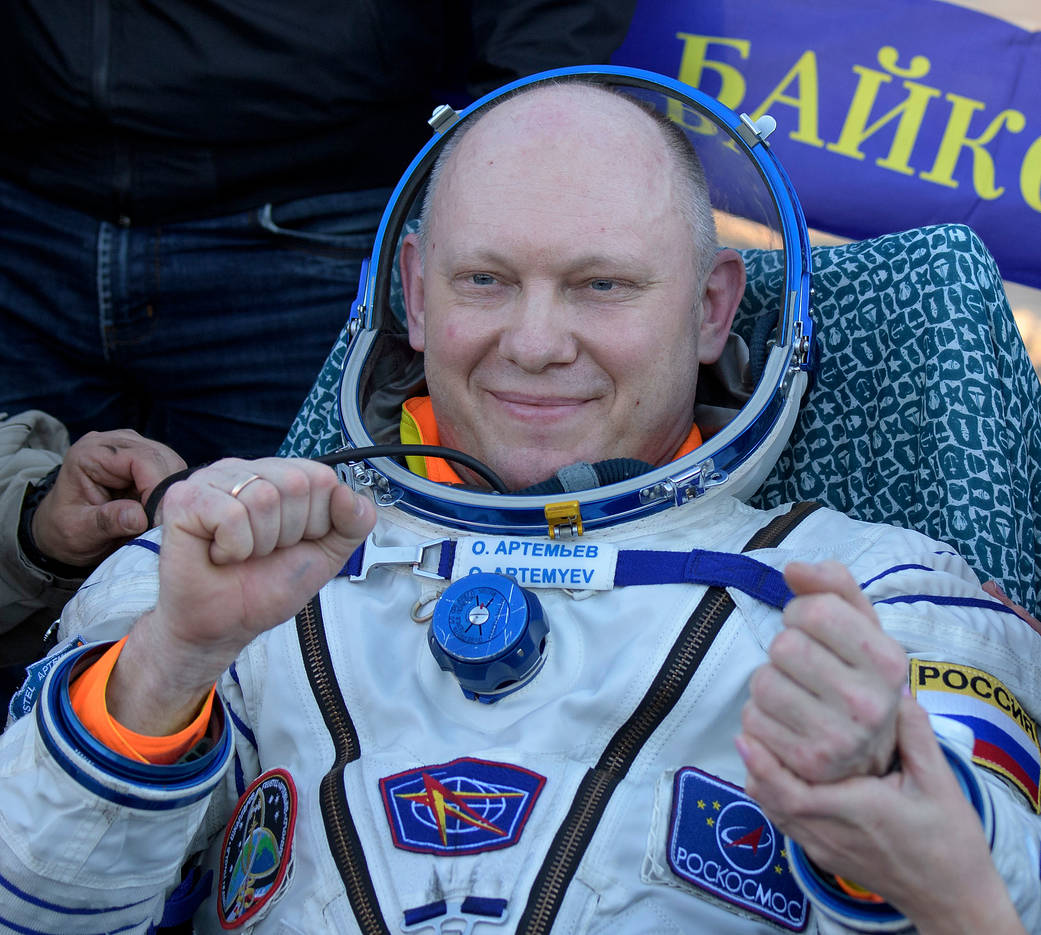 Expedition 56 Flight Engineer and Soyuz Commander Oleg Artemyev of Roscosmos