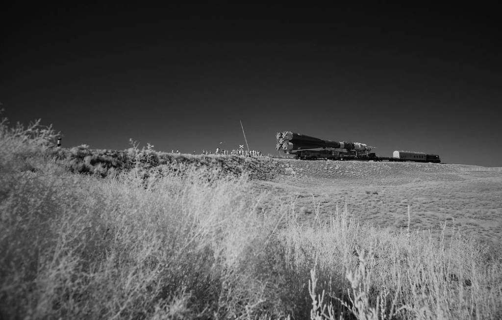 Soyuz Heads to the Launch Pad in Black and White