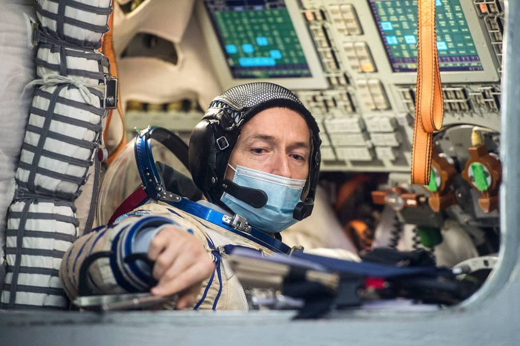 Sergey Ryzhikov of Roscosmos is seen during Soyuz qualification exams