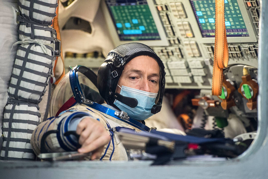 Sergey Ryzhikov of Roscosmos is seen during Soyuz qualification exams