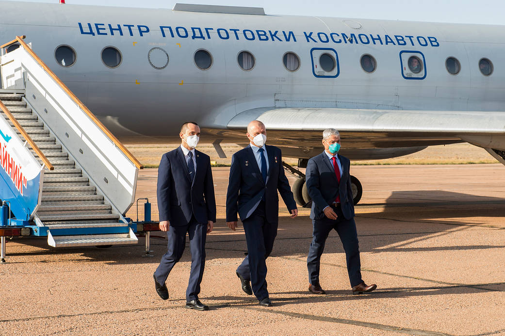 Expedition 64 backup crew members arrive in Baikonur, Kazakhstan