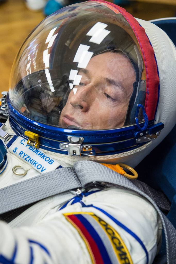 Cosmonaut Sergey Ryzhikov of Roscosmos