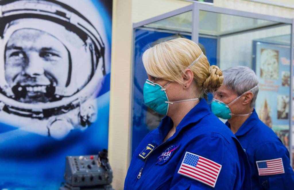 NASA astronauts Kate Rubins and Mark Vande Hei