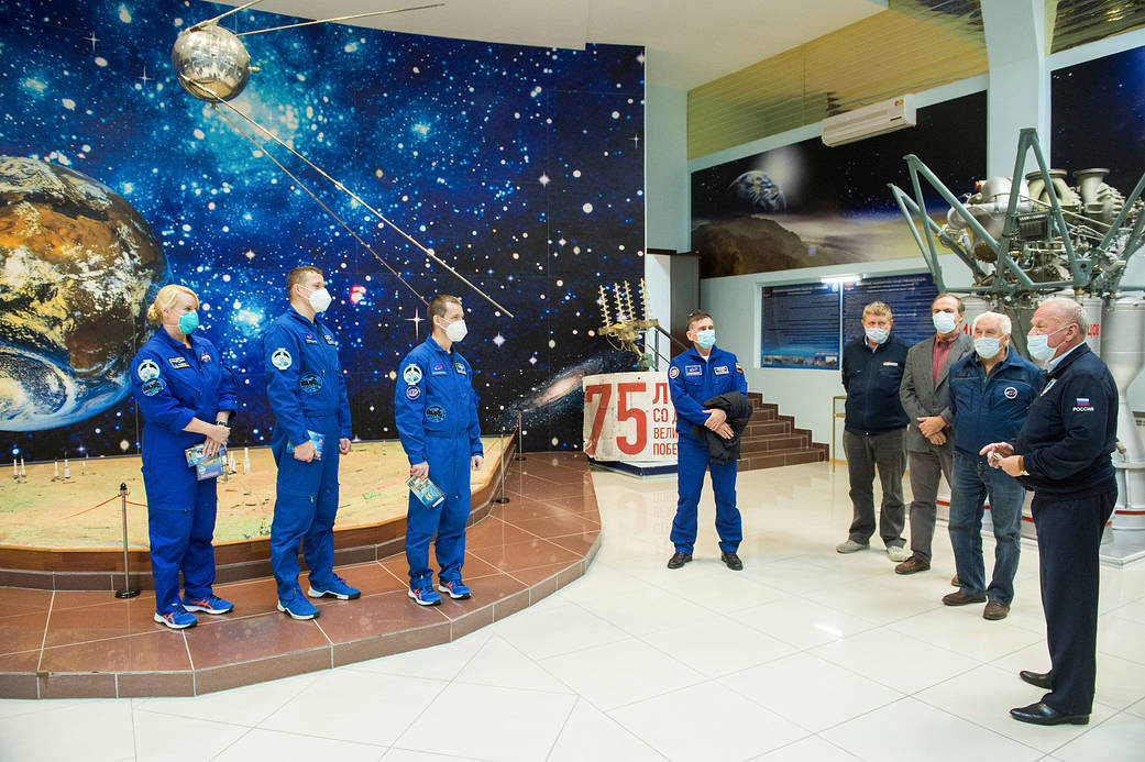 Expedition 64 crew members tour the Baikonur Cosmodrome Museum