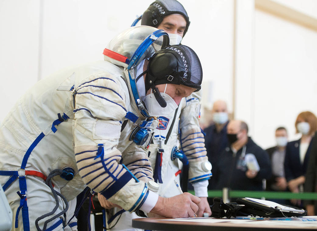 Expedition 65 crew member Oleg Novitskiy of Roscosmos