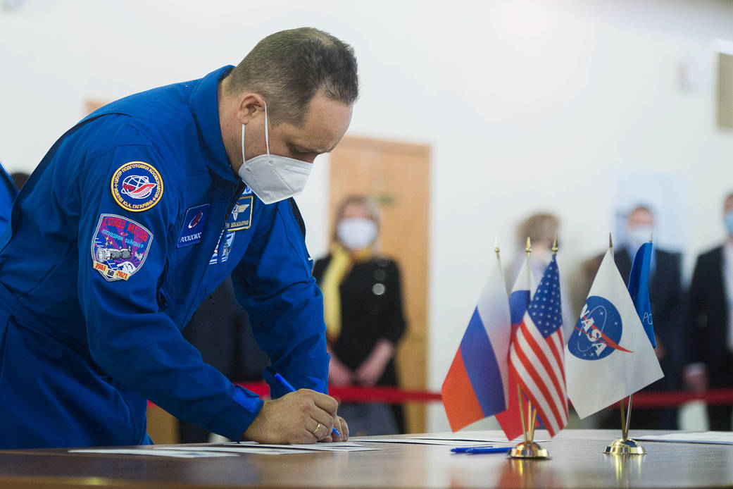 Expedition 65 backup crew member Anton Shkaplerov of Roscosmos