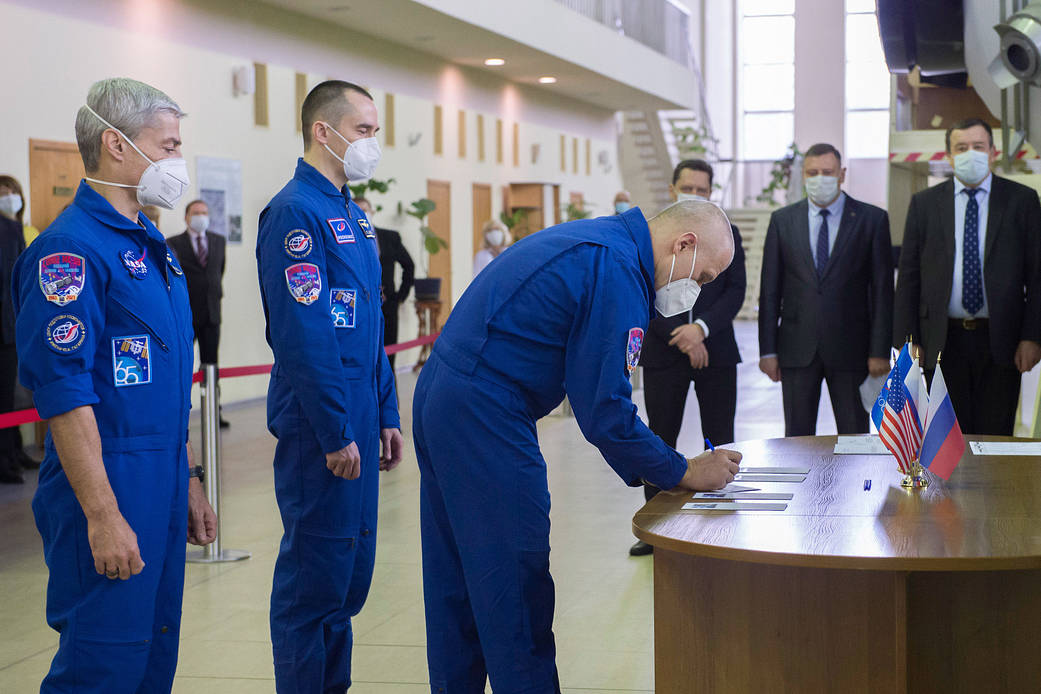 Expedition 65 crew member Oleg Novitskiy of Roscosmos