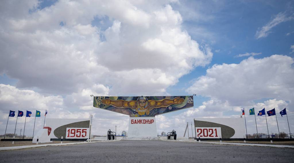 Baikonur, Kazakhstan mosaic welcome sign