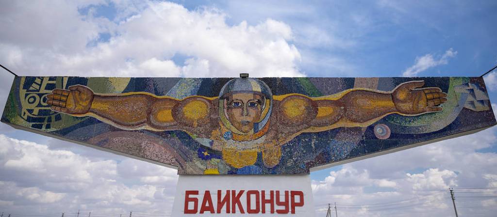 Baikonur, Kazakhstan mosaic welcome sign
