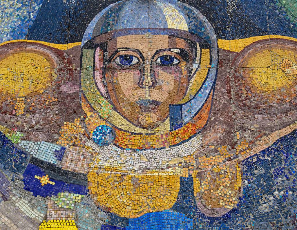Baikonur, Kazakhstan mosaic welcome sign