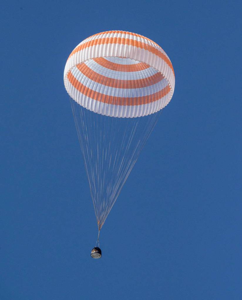 Expedition 64 parachutes to Earth in the Soyuz MS-17 spacecraft