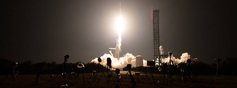 A SpaceX Falcon 9 rocket carrying the company's Dragon spacecraft is launched on NASA’s SpaceX Crew-6 mission to the International Space Station.