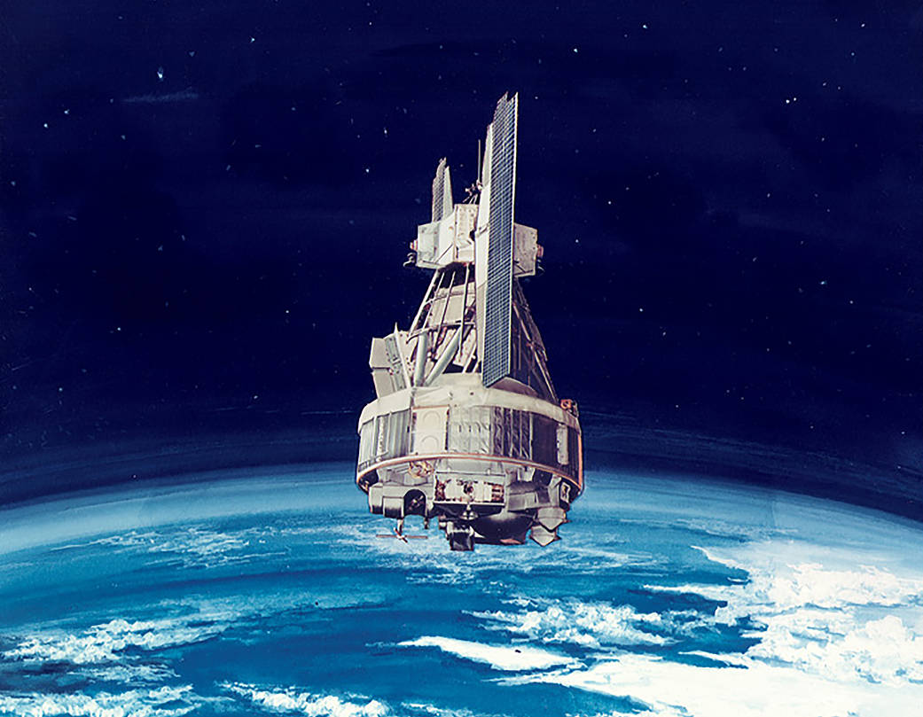Artist's rendering of the Nimbus-3 spacecraft. 