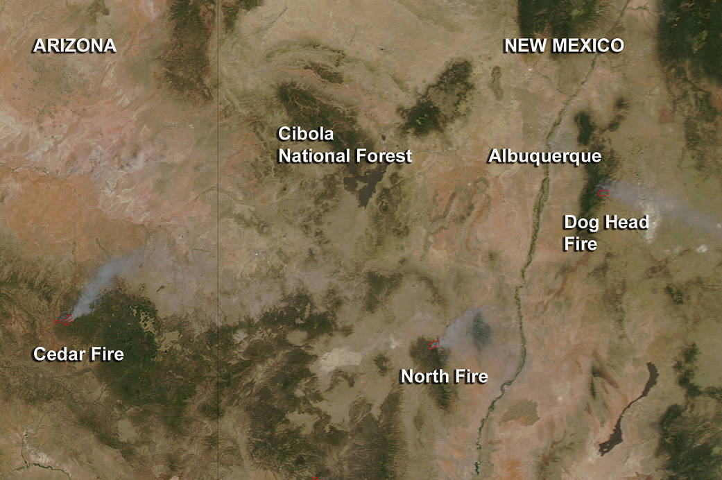 New Mexico and Arizona fires