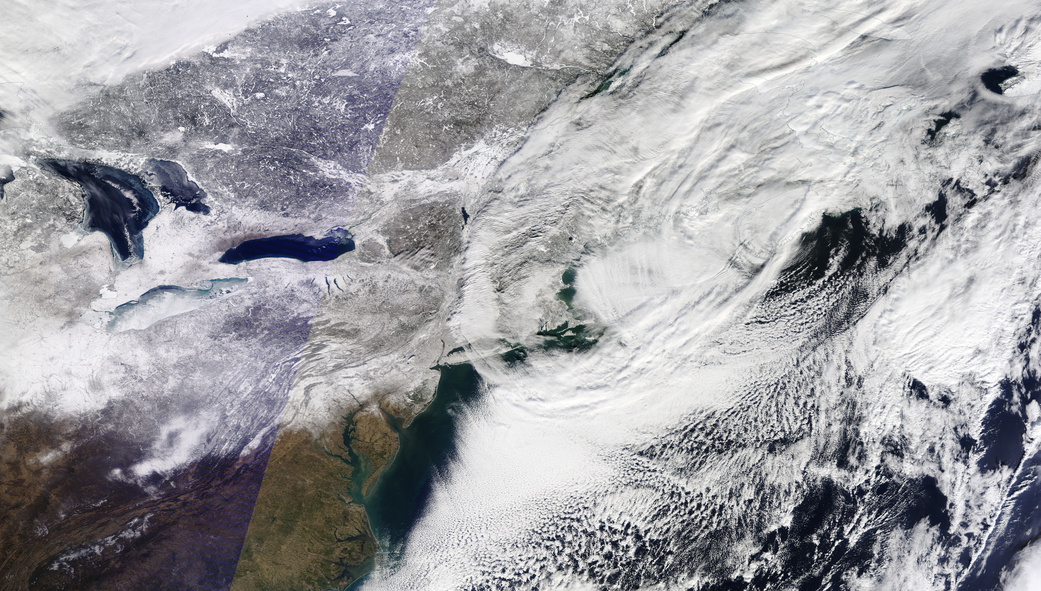 Terra satellite image of Northeastern United States on Jan. 28, 2015