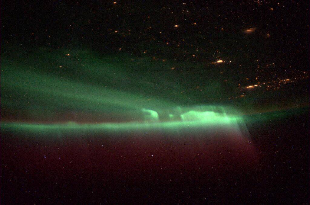 Astronaut Mike Hopkins, aboard the ISS, shared this picture of the northern lights on October 9, 2013.