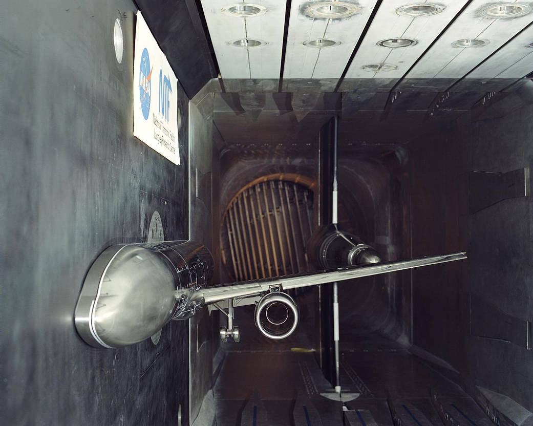 5.2% 777 semi-span model in the National Transonic Facility at Langley.