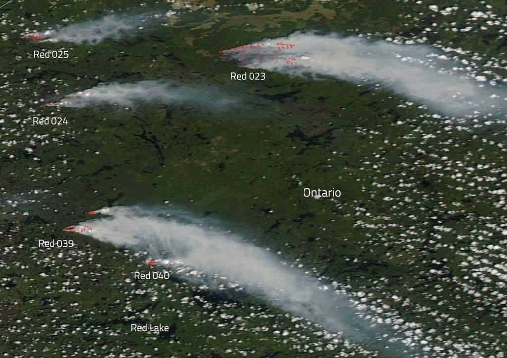 Canada’s Ontario Province Fights A Score of Wildfires Around Red Lake