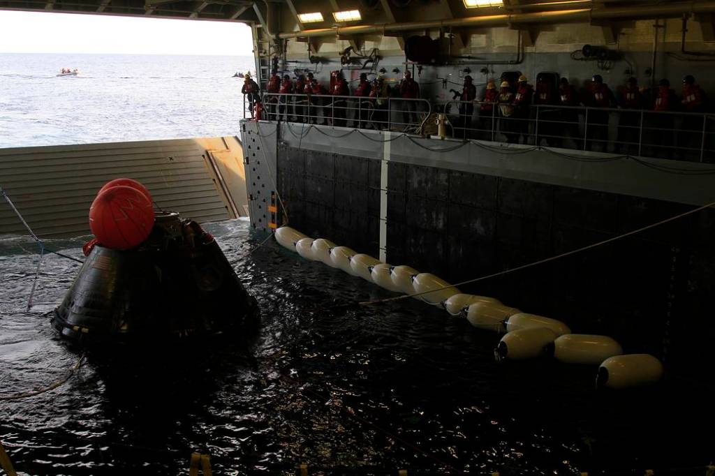 Orion on the Well Deck of USS Anchorage