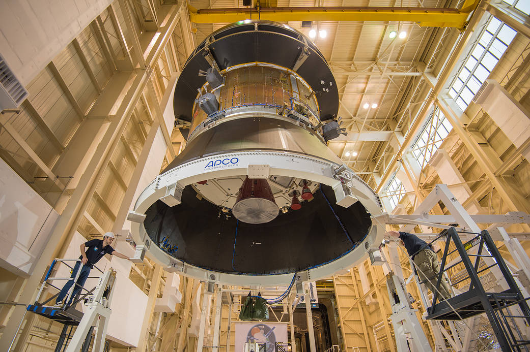 Engineers preparing to test structural integrity of Orion service module