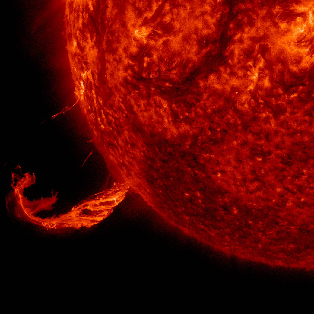 The Sun blew out a coronal mass ejection along with part of a solar filament over a 3-hour period on Feb. 24, 2015.