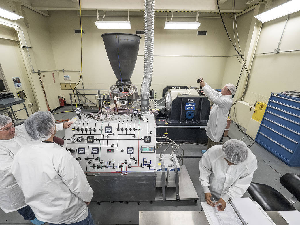 Engineers Shake Down Engine for Orion Service Module