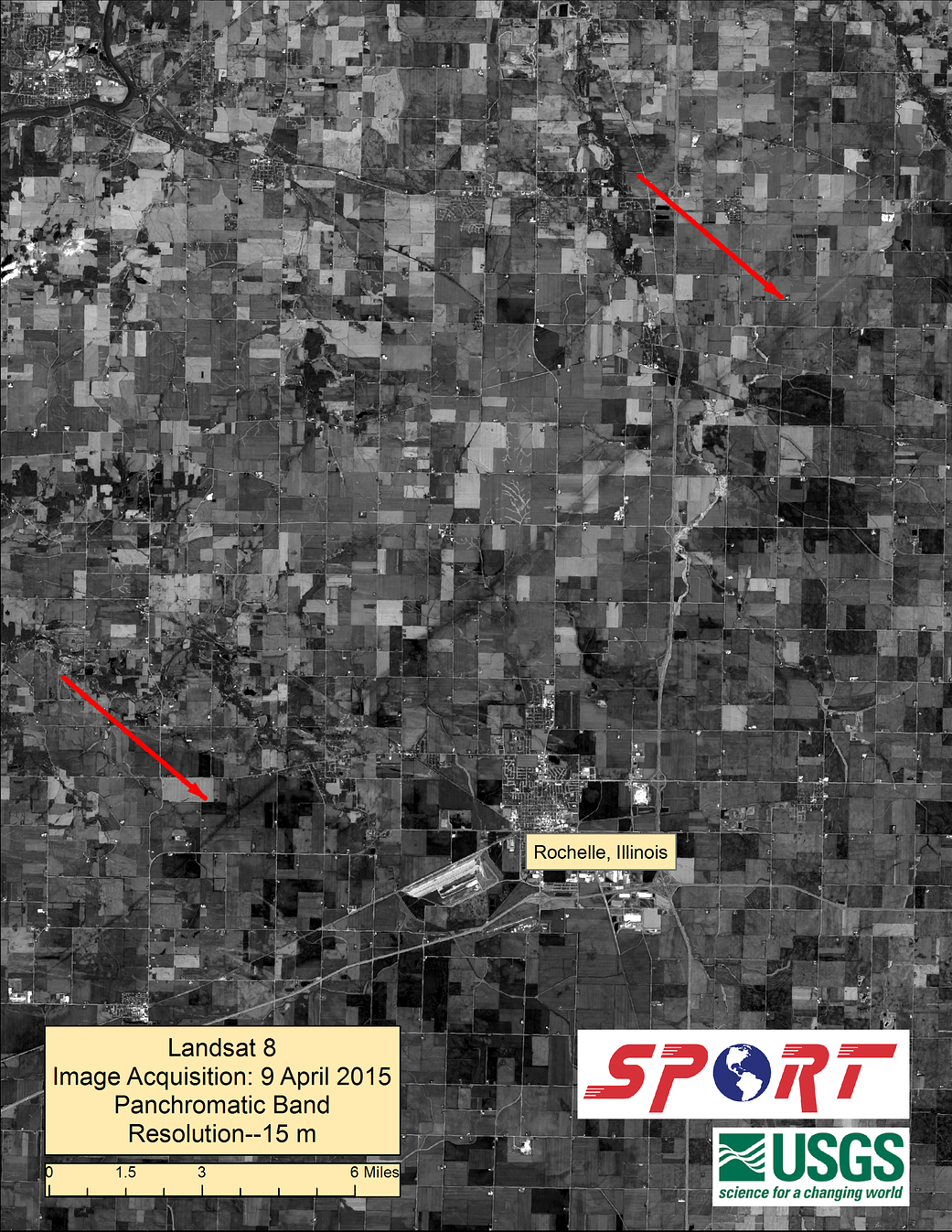 EF-4 tornado track Landsat Image