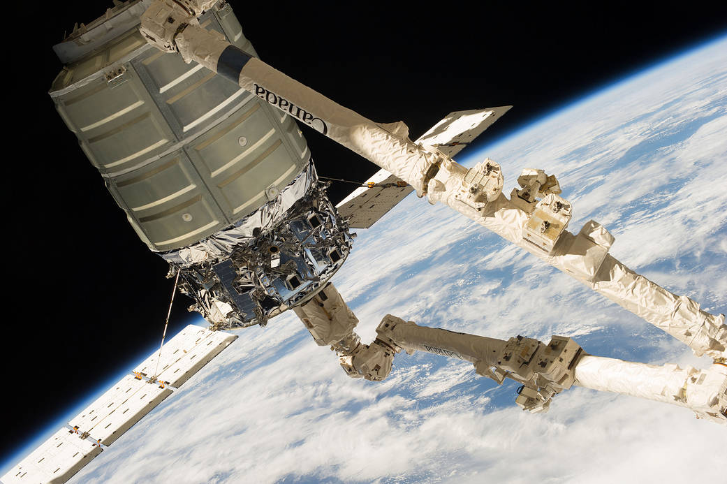 Orbital ATK Cygnus Resupply Vehicle on ISS Robotic Arm