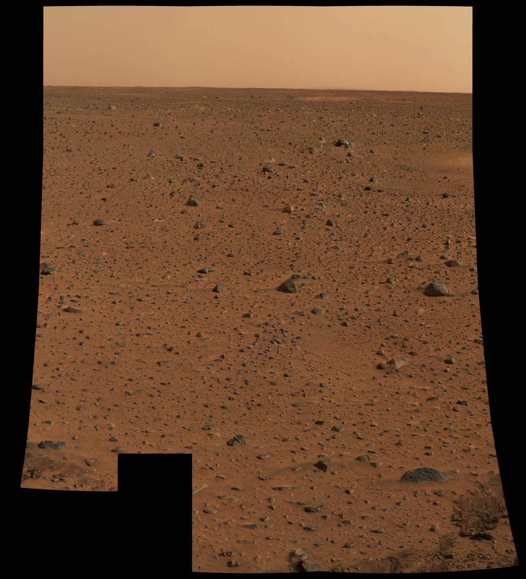 Rocky surface of Mars photographed by Spirt rover